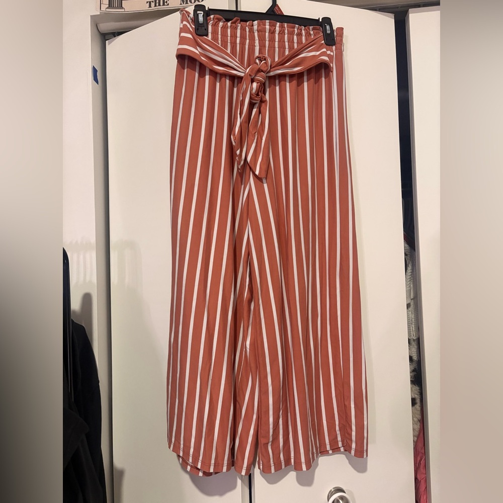Ultra Flirt pink and White Striped Pants